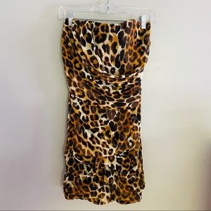 SOLD - NWT Express Strapless Leopard Dress